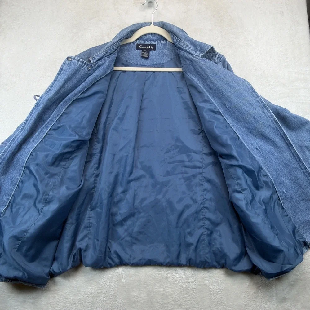 Casual & Co Denim Toggle Jacket Women's 2XL Blue Cottagecore Fisherman Utility - Picture 7 of 13